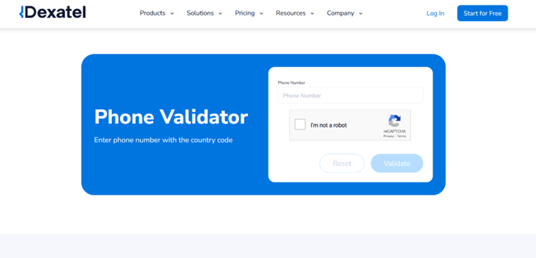 Dexatel phone validator